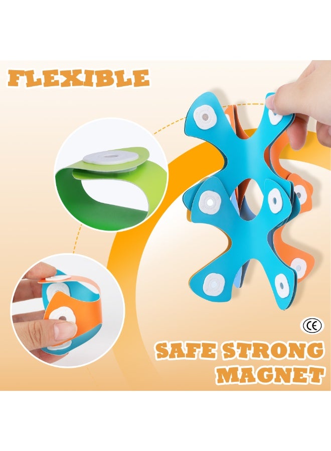 iMAGiClicks Flexible Magnetic Building Set for Kids, Magnetic Building Toys, Bendable Magnetic Tiles, STEM Educational Toy, Strong Magnets, Travel-Friendly Eid Gift, Ages 3+ (Travel Pack, 16, count) - Image 2